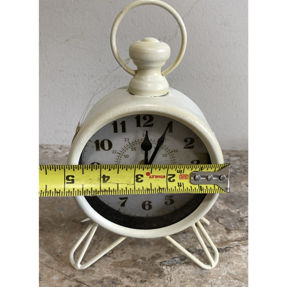 Westclox Nautical White Metal Table Clock Battery Operated 9" X 5" Coastal Decor - Picture 6 of 9